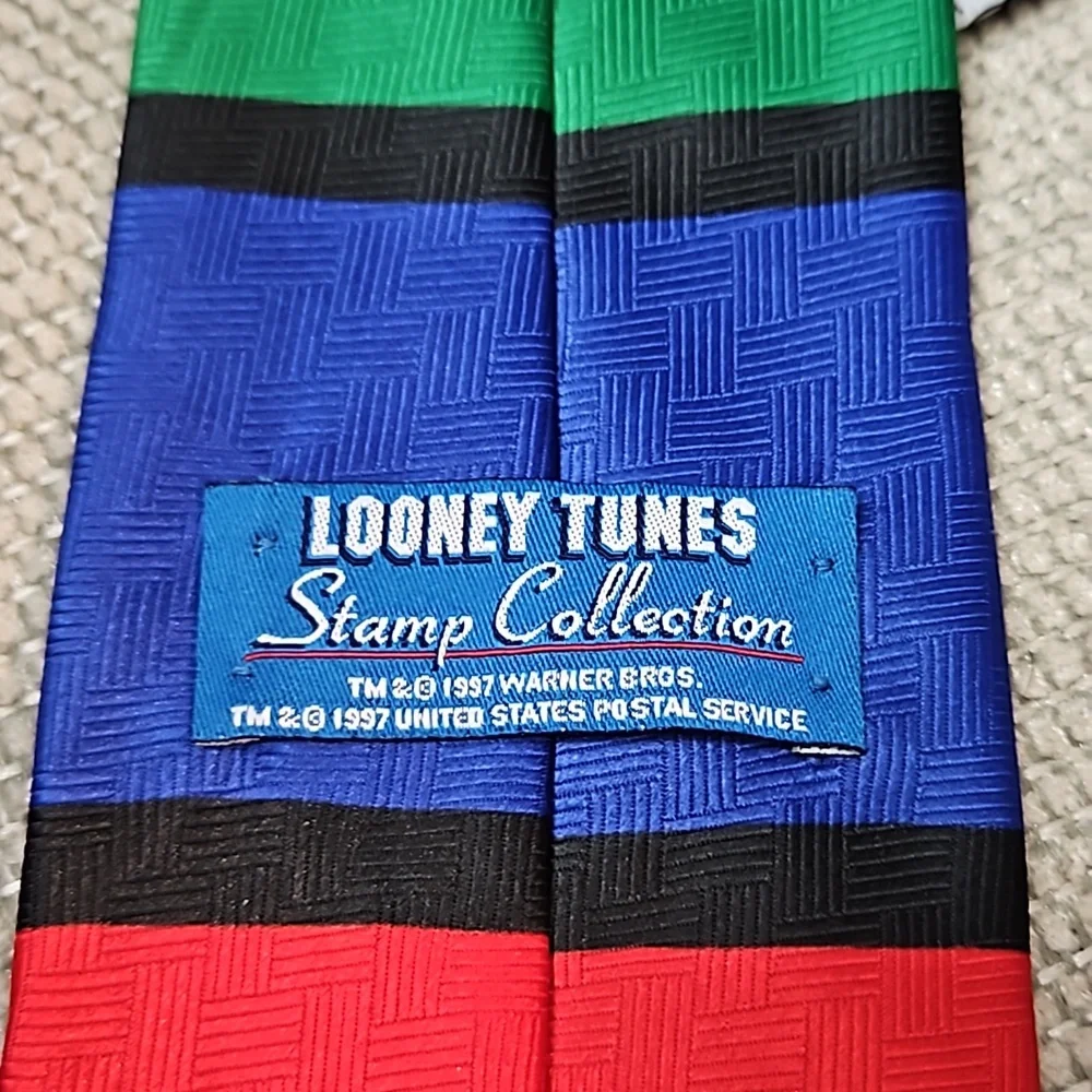 Looney Tunes X USPS Stamp Collection Tie 1997 Taz Bugs Bunny Daffy Warner Bros